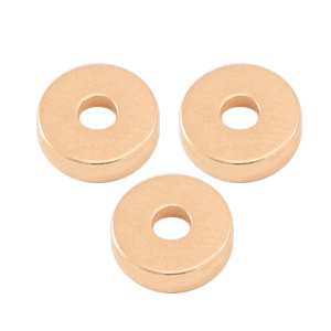 Metall Perlen DQ Disc Rondellen 6x2mm Rosegold (Nickelfrei)