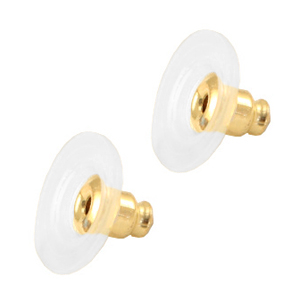 Metall Zubeh&ouml;r DQ Ohrstopper Ohrringe Gold (Nickelfrei)