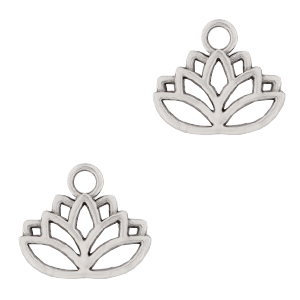 Metall Anh&auml;nger DQ Lotus Antik silber (Nickelfrei)