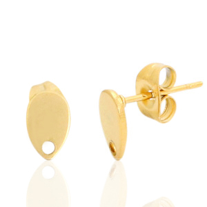 Ohrringe aus Stainless Steel - Rostfreiem Stahl Ohrstecker Tropfen mit &Ouml;se Gold