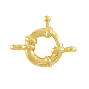 Metall Zubeh&ouml;r DQ Rettungsring Verschluss 13mm mit &Ouml;sen Gold (Nickelfrei)