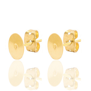Metall Zubeh&ouml;r DQ Ohrstecker 6mm Gold (Nickelfrei)
