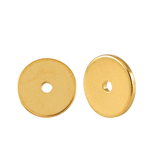 Metall Perlen DQ Disc Rondellen 10mm Gold (Nickelfrei)