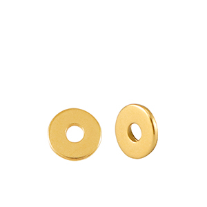 Metall Perlen DQ Disc Rondellen 4mm Gold (Nickelfrei)