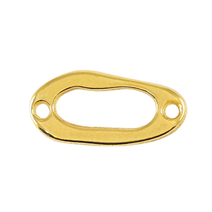 Metall Anh&auml;nger DQ Zwischenst&uuml;ck oval Gold (Nickelfrei)