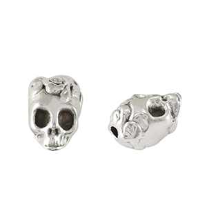 Metall Perlen DQ Sch&auml;del Antik silber (Nickelfrei)