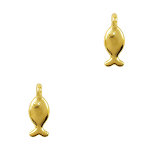 Metall Anh&auml;nger DQ Fisch Gold (Nickelfrei)