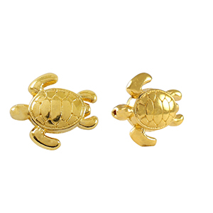 Metall Perlen DQ Schildkr&ouml;te Gold (Nickelfrei)