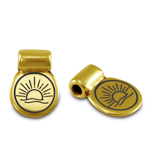 Metall Schieber DQ Sonne Gold (Nickelfrei)