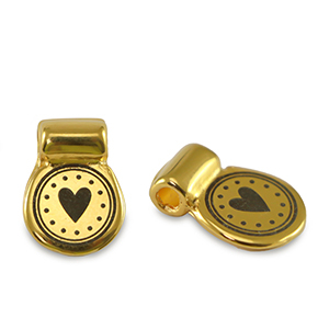 Metall Schieber DQ Herz Gold (Nickelfrei)