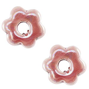 DQ Griechische Keramik Perlen Blume Magenta haze pink
