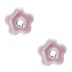 DQ Griechische Keramik Perlen Blume Lavender purple