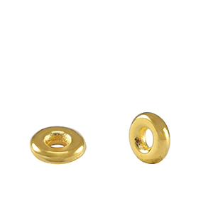 Metall Perlen DQ Spacer Ringe 6mm Gold (Nickelfrei)