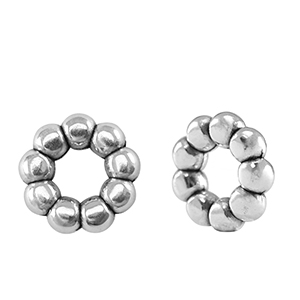 Metall Perlen DQ Spacer Bali Ringe 11mm Antik silber (Nickelfrei)
