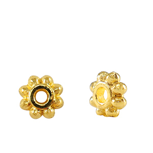 Metall Perlen DQ Spacer Bali Ringe 6mm Gold (Nickelfrei)