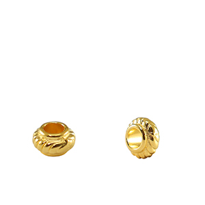Metall Perlen DQ Spacer Bali Ringe 6mm Gold (Nickelfrei)