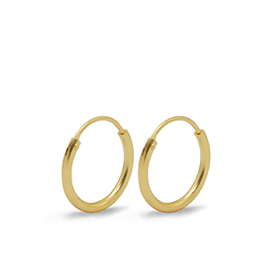 Metall Zubeh&ouml;r DQ Ohrringe Creolen 15mm Gold (Nickelfrei)