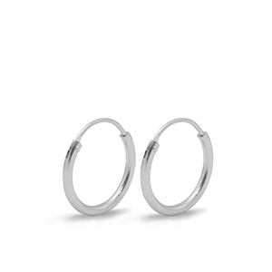 Metall Zubeh&ouml;r DQ Ohrringe Creolen 15mm Silber (Nickelfrei)