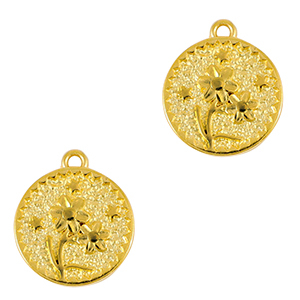 Metall Anh&auml;nger DQ Blume Gold (Nickelfrei)