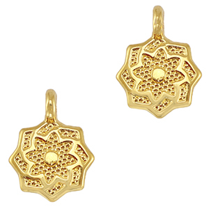 Metall Anh&auml;nger DQ Blume Gold (Nickelfrei)