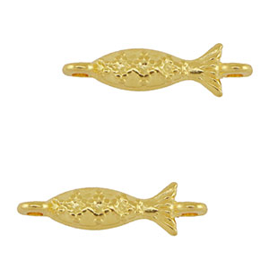 Metall Anh&auml;nger DQ Verbinder Fisch Gold (Nickelfrei)