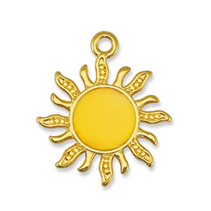 Metall Anh&auml;nger DQ Sonne Yellow-Gold (Nickelfrei)
