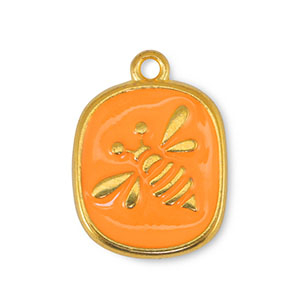Metall Anh&auml;nger DQ Biene Orange-Gold (Nickelfrei)