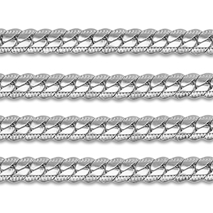 Stainless Steel - Rostfrei Stahl Schmuckzubeh&ouml;r Gliederkette Flach Silver