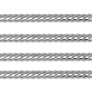 Stainless Steel - Rostfrei Stahl Schmuckzubeh&ouml;r Gliederkette Flach Silver