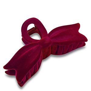 Haarschmuck hair clamp Samt-Optik Schleife Red