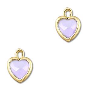 Anh&auml;nger Kristallglas Herz Light lilac-gold
