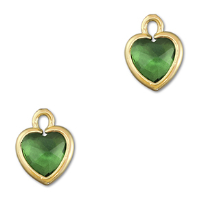Anh&auml;nger Kristallglas Herz Green-gold