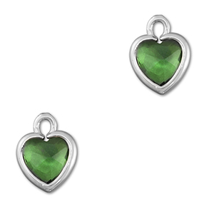Anh&auml;nger Kristallglas Herz Green-silver