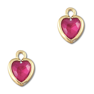 Anh&auml;nger Kristallglas Herz Dark pink-gold
