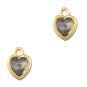 Anh&auml;nger Kristallglas Herz Light grey-gold