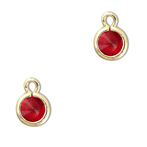 Anh&auml;nger Kristallglas Rund Red-gold