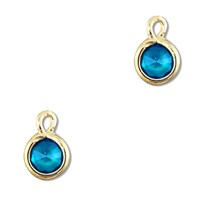 Anh&auml;nger Kristallglas Rund Blue-gold
