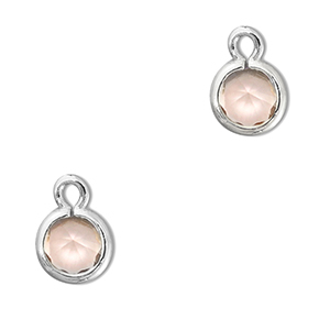 Anh&auml;nger Kristallglas Rund Peach-silver