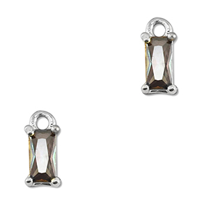 Anh&auml;nger Kristallglas Rechteck Multicolor-silver