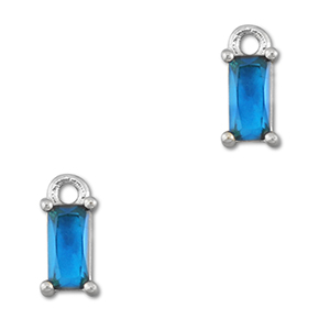 Anh&auml;nger Kristallglas Rechteck Blue-silver