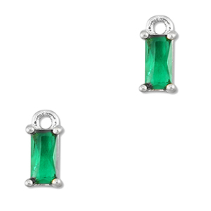 Anh&auml;nger Kristallglas Rechteck Emerald green-silver