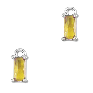 Anh&auml;nger Kristallglas Rechteck Yellow-silver