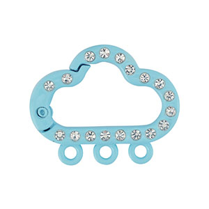 Farbiges Zubeh&ouml;r Schl&uuml;ssel Anh&auml;nger Wolke mit 3 &Ouml;se Light blue