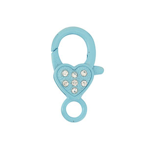 Farbiges Zubeh&ouml;r Karabinerverschluss Herz Light blue