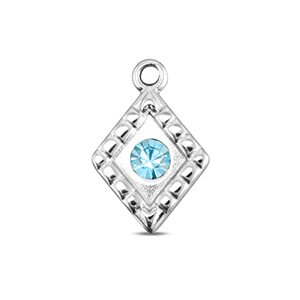 BY31&reg; Stainless Steel - Rostfrei Stahl Anh&auml;nger Rhombus Silver-aqua