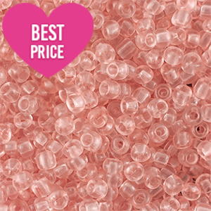 Glasperlen Rocailles 6/0 (4mm) Transparent light peach pink