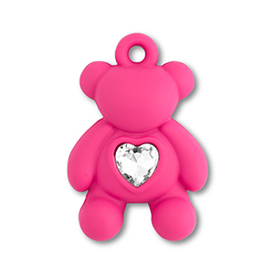 Statement-Anh&auml;nger B&auml;r mit Herz Fuchsia