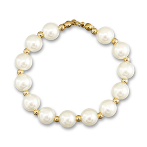 Statement-Anh&auml;nger Perlenkette White-gold