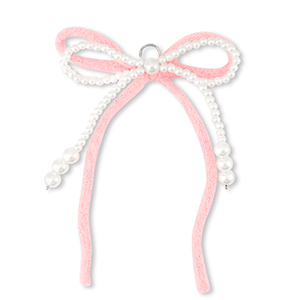 Statement-Anh&auml;nger Doppelt Schleife White-pink
