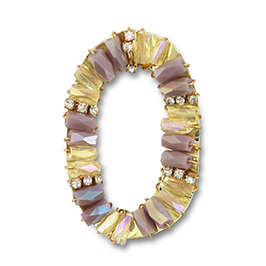 Top Facett Anh&auml;nger Oval Lila-transparent-gold